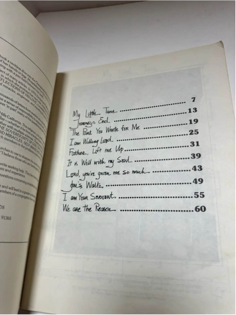 Joni Eareckson Joni's Song Music Book 1982 Inspirational